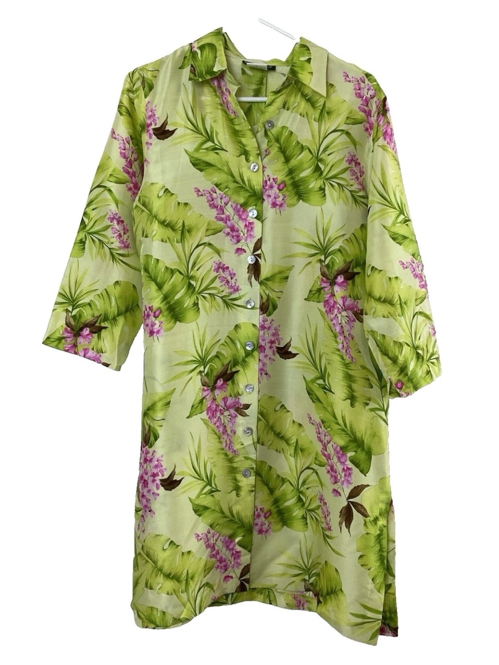 Vintage harve benard Floral Silk Shirt Dress - 6